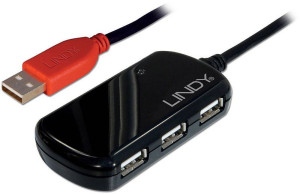 LINDY USB-Kabel USB 2.0 USB-A Stecker, USB-A Buchse 12.00m Schwarz