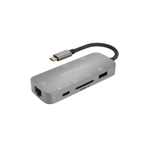 Terratec CONNECT C8 USB- (USB 3.2 Gen 2) Multiport Hub Grau