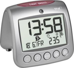 TFA Dostmann 60.2559.54 Funk Wecker Grau Alarmzeiten 2 2 Timerzeiten