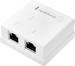 Renkforce Netzwerkadapter Aufputz CAT 6 2 Port Wei