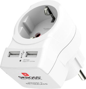 Skross 1500282 Zwischensteckdose mit USB Wei