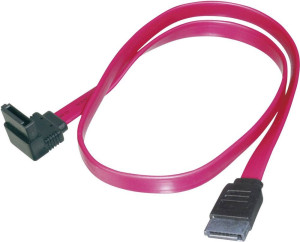 DIGITUS SATA Anschlusskabel, L-Typ Bu/Bu, 0.5m, rot