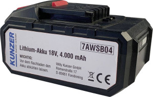 Kunzer 7AWSB04 Werkzeug-Akku 18V 4000 mAh Li-Ion