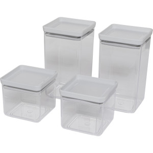 4x1 Brabantia Vorratsdose Tasty eckig, hellgrau