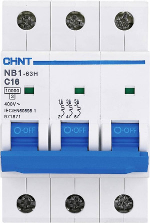 Chint 179877 NB1L Leitungsschutzschalter 3polig 6A