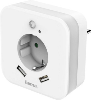 Hama 00133752 Zwischensteckdose mit USB Wei