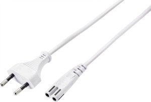 Basetech BT-2336883 Strom Netzkabel Wei 5.00m