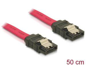 Delock SATA Kabel 50cm gerade/gerade Metall rot