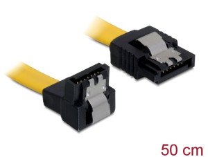 Delock Kabel SATA 50cm unten/gerade Metall gelb