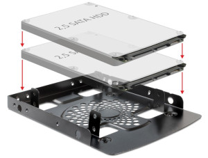Delock Einbaurahmen 3.5" > 2 x 2.5" HDD