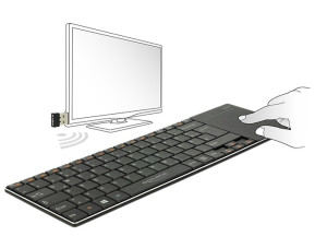 Delock Tastatur WLAN fr Smart TV und PC / Notebook