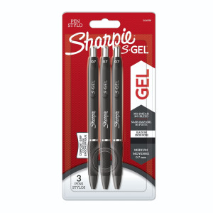 1x3 Sharpie S-Gel 0,7 mm schwarz