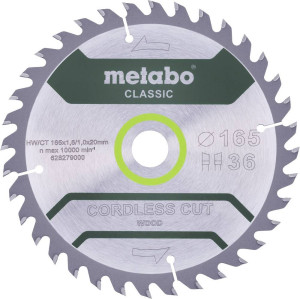 Metabo CORDLESS CUT WOOD CLASSIC 628279000 Kreissgeblatt 165 x 20 x