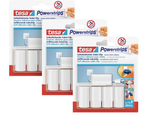 Tesa POWERSTRIP Kabel-Clips Wei Inhalt: 15St.