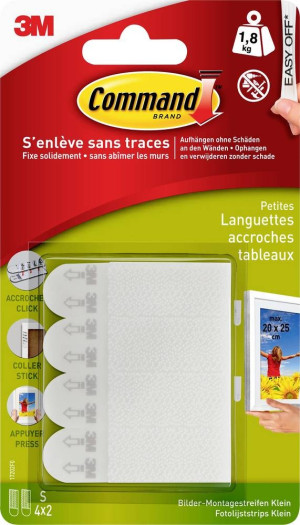 3M Command Bilder-Montage Strips Wei Inhalt: 4 Paar
