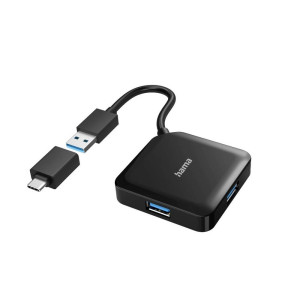 Hama 4 Port USB 3.0-Hub Schwarz