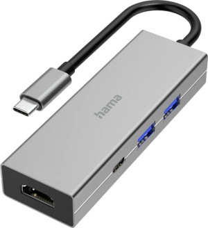 Hama 4 Port USB- (USB 3.2 Gen 2) Multiport Hub Grau