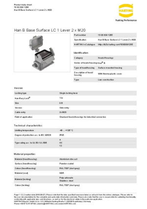 Harting Sockelgehuse 19 30 006 1295 1St.