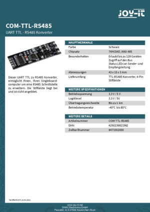 Joy-it Konverter-Modul Schwarz