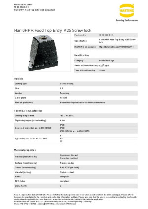 Harting Tllengehuse 19 40 006 0411 1St.