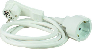 AS Schwabe 50211 Strom Verlngerungskabel Wei 2m H05VV-F 3G 1,5m