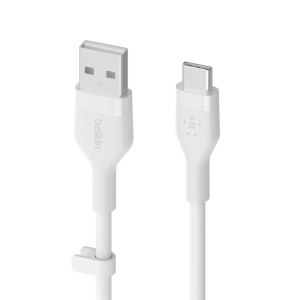Belkin Flex USB-A/USB-C Silikon-Kabel, 1m, wei