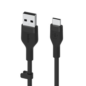 Belkin Flex USB-A/USB-C Silikon-Kabel, 2m, schwarz