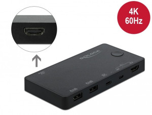 Delock HDMI / USB-C KVM Switch 4K 60 Hz mit USB 2.0