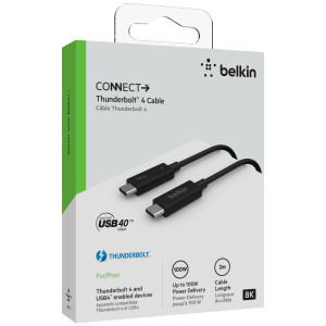 Belkin Thunderbolt 4 Kabel USB-C/USB-C 40 Gbit/s 100W 2m Black