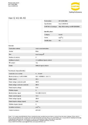 Harting Stifteinsatz 09 12 006 2666 Inhalt: 1St.