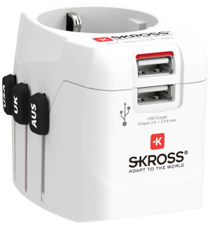 Skross 1302470 Reiseadapter Pro Light USB (2xA) -World