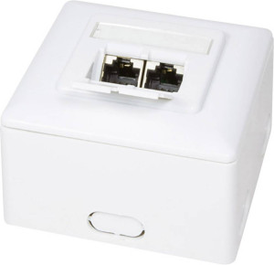 LogiLink Netzwerkdose Aufputz CAT 6 2 Port Wei