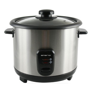 EMERIO RCE-110118 Reiskocher Edelstahl, Schwarz