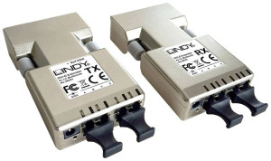 LINDY DVI DVI-D Extender ber Glasfaserkabel 500m