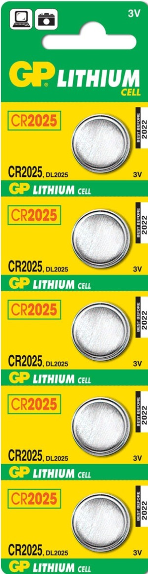 GP Batteries Knopfzelle CR 2025 3V 5 St. 160 mAh Lithium