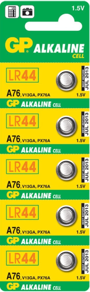 GP Alkaline Knopfzelle 76A 1,5V 5er Blister