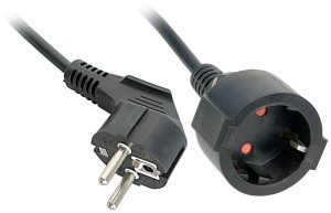 LINDY 30244 Strom Verlngerungskabel Schwarz 3m H05VV-F 3G 1,5m