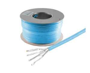 Verlegekabel, Cat 8, S/FTP, PiMF, LSZH, blau, 305m Trommel