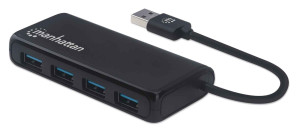 Manhattan USB 3.0-Hub Schwarz