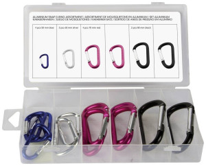 Toolland HAS09 KARABINER-SET - ALUMINIUM - 12-tlg