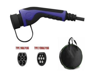 E-Auto-Ladekabel, Typ 2, TV, 3-phasig, 16 A, 11 kW, 7,5m