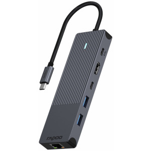 Rapoo USB-C Multiport Adapter, 6-in-1 grau