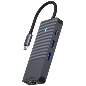 Rapoo USB-C Multiport Adapter, 8-in-1 grau