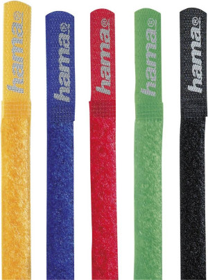 Hama Klett-Kabelbinder Nylo Rot, Blau, Schwarz, Gelb, Grn