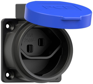 PCE 1323-0bc Aufputz-Steckdose IP55 Schwarz/Blau