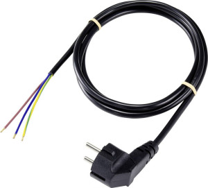 Sygonix SY-5043478 Strom Anschlusskabel Schwarz 2.00m