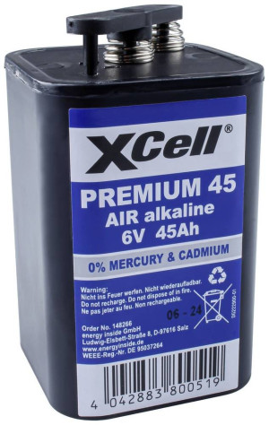XCell Premium 45 Spezial-Batterie 4R25 Federkontakt Zink-Luft 6V