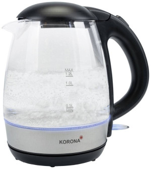 Korona Wasserkocher schnurlos Schwarz, Edelstahl
