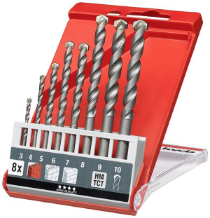 Kwb 39800 Vergtungsstahl Stein-Spiralbohrer-Set 8teilig 3 mm, 4 mm,