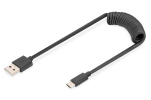 Assmann Digitus USB 2.0 - USB - A auf USB - C Spiralkabel